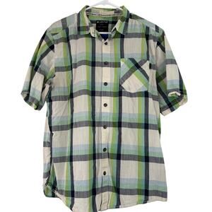 Kavu Men's Short Sleeve Plaid Cotton Shirt Size Large